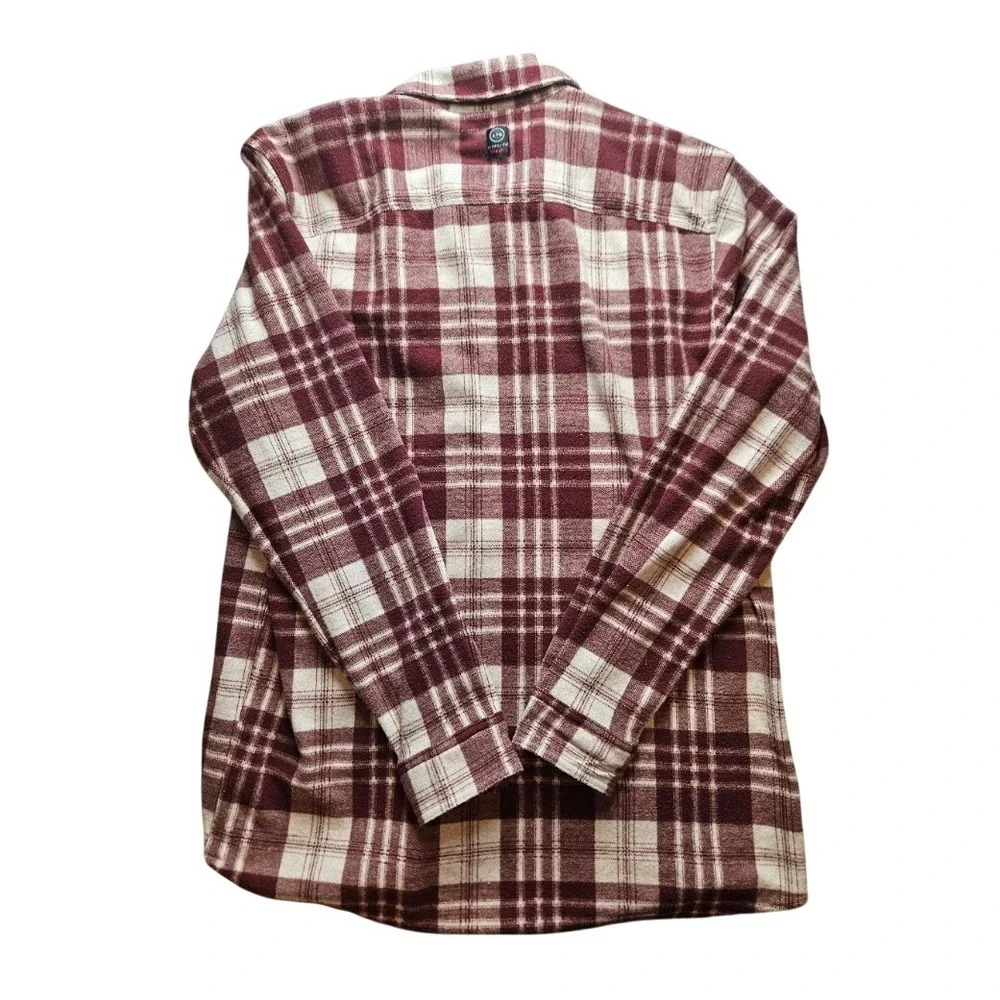 Wrangler ATG Flannel Shirt Mens XLT Tall Burgundy Plaid All Terrain Gear